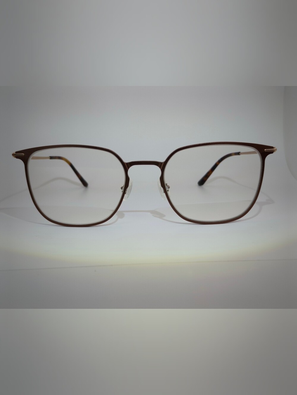 Density. Titanium Metal Eyewear Classic Square. Minimalist. Mocha Coffee.